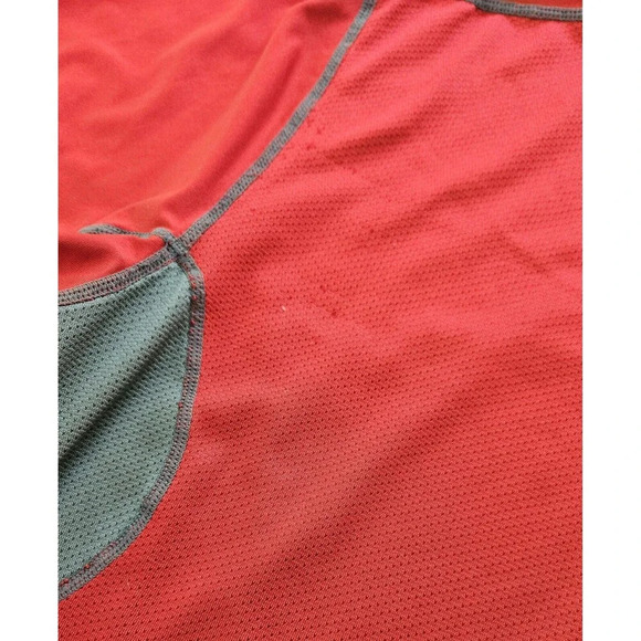 Nike Pro Short Sleeve Shirt Mens Large Red Gray Mesh Sides Football Base Layer - Picture 7 of 7